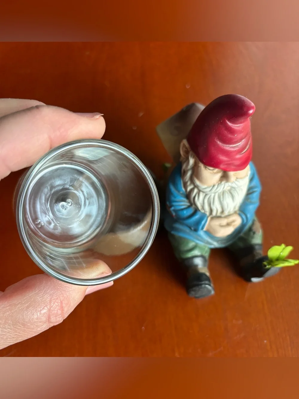 PartyLite Gnome Candle Holder Glass